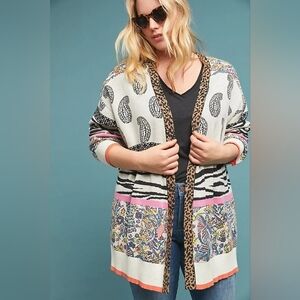 Anthropologie Multicolor Patterned Cardigan